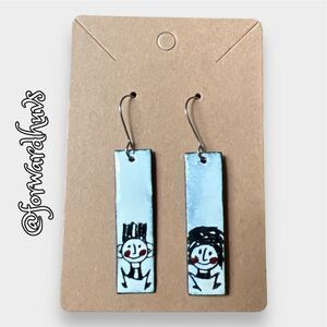Hand Painted Artistic Kids Earrings - 1.5 Inch Dangle
